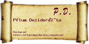 Pflum Dezideráta névjegykártya